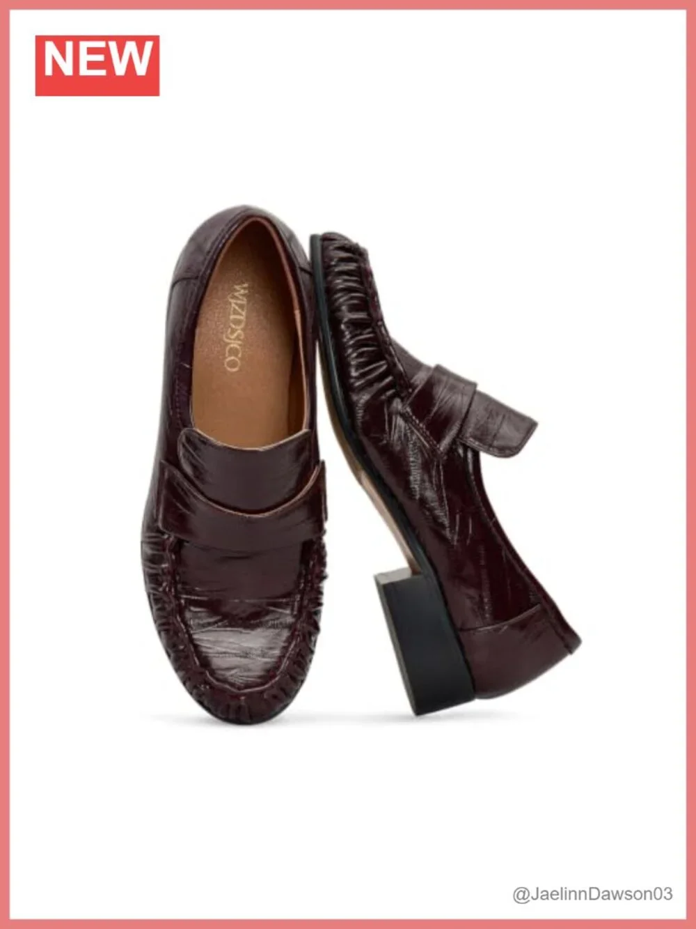 Chunky Heel Penny Loafers Faux Leather Slip On Women
